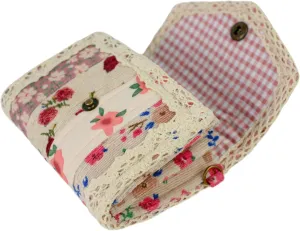 THE ARTISAN'S WHISPER Small Women Wallet, Fabric Wallet, Vintage Envelope Wallet, Floral Card Holder, Handmade Patchwork Quilted Long Purses, 100% Handmade, Gift For Her (Pink)