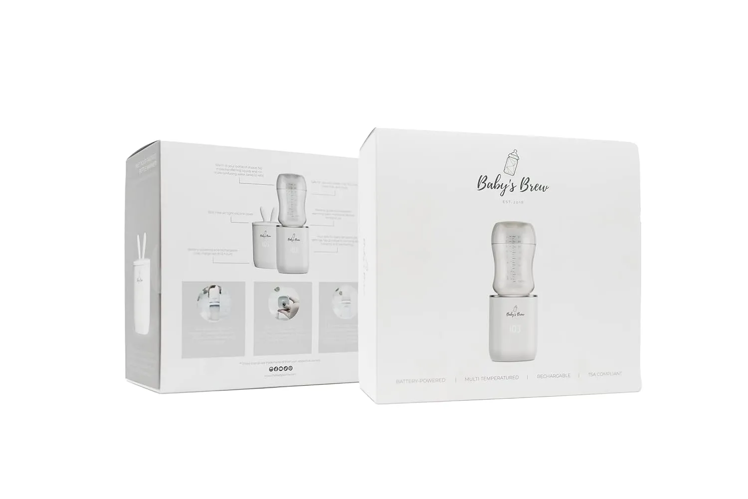 The Baby’s Brew 3.0 Portable Bottle Warmer Adapter Set, Breastmilk, Formula & Water Warmer, Smart Sensor Technology, Leak-Proof, Travel-Friendly, BPA-Free, | Single Warmer with 4 Adapters