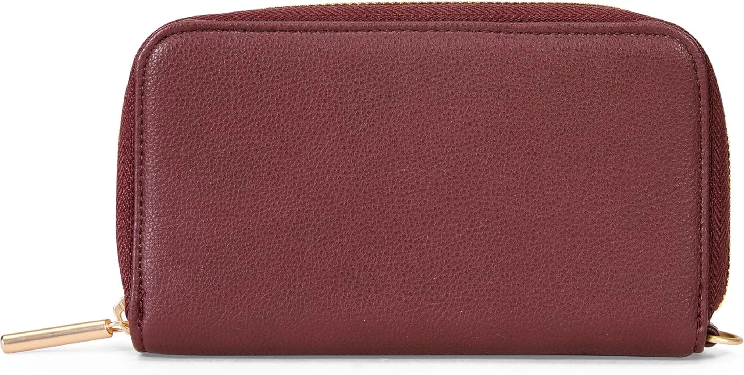 THIRTY-ONE Gifts Slim Wallet, Small Clutch Wallet for Women, Phone-Holder Wallet with Card and Bill Slots, Mulberry Smooth Pebble