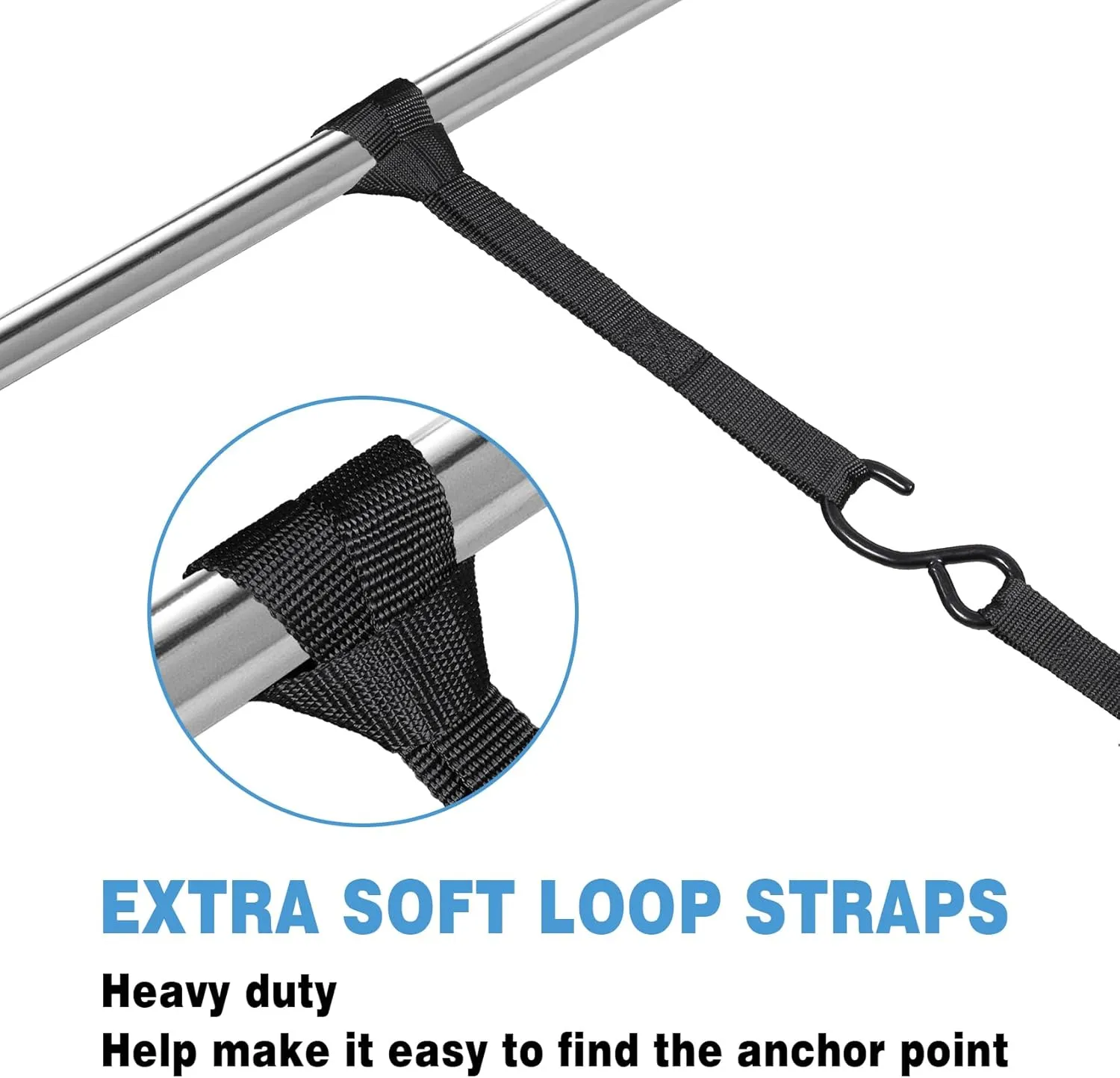 Tie Down Straps with Hook Cam Buckle Straps 1" x 8’ 1200lbs Break Strenght with Extra Soft Loops for Motorcycle, Kayak, ATVs, Dirt Bike, Truck, Car Black 4 Pack