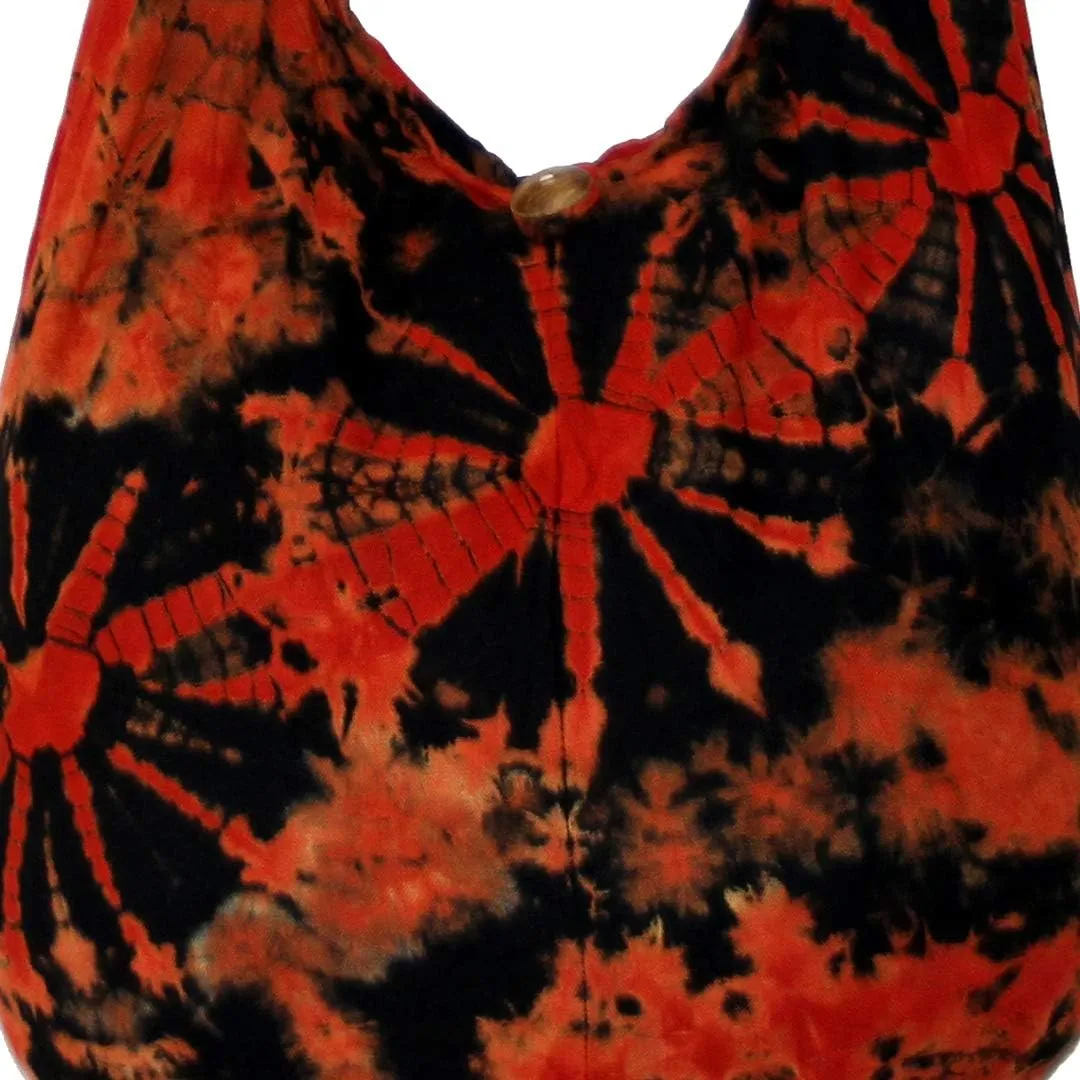 TIE DYE Bohemian Hipster Hobo Boho Hippie Crossbody Bag Purse Black Tone 39"