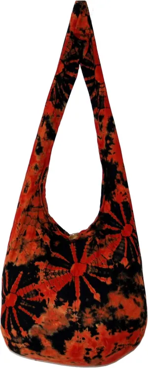 TIE DYE Bohemian Hipster Hobo Boho Hippie Crossbody Bag Purse Black Tone 39"