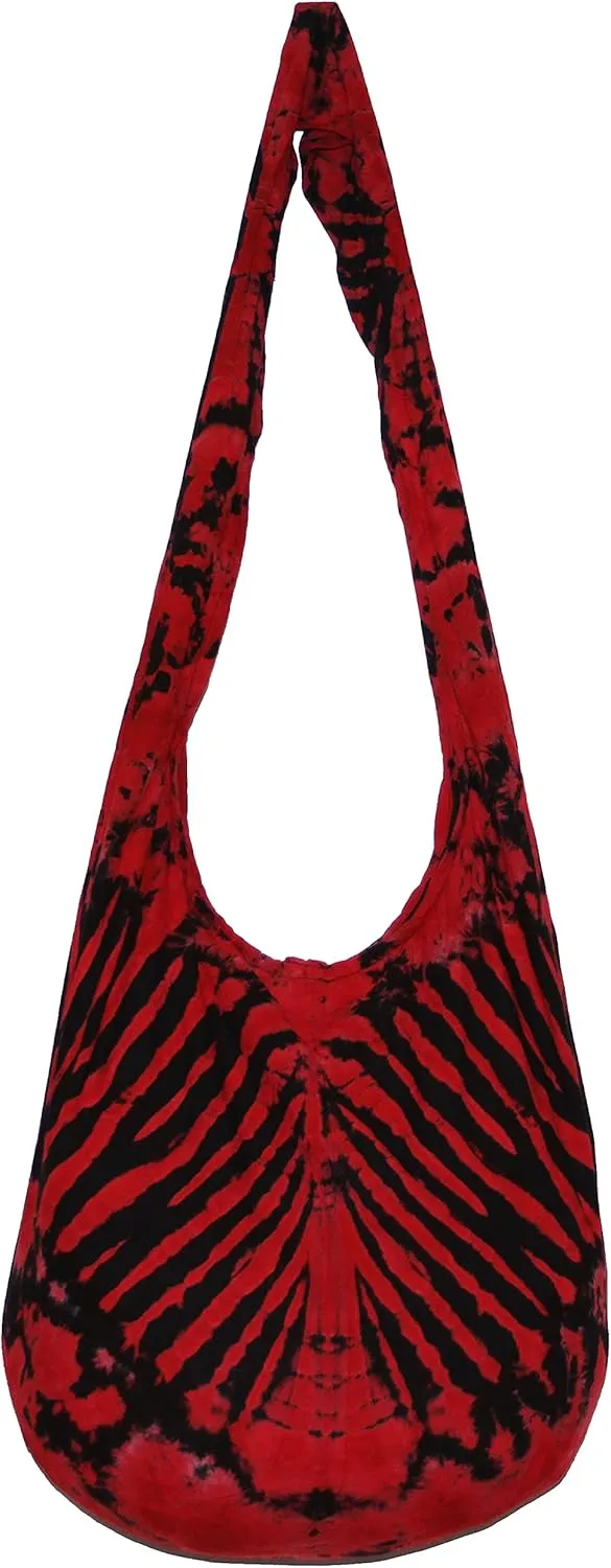 TIE DYE Bohemian Hipster Hobo Boho Hippie Crossbody Bag Purse Black Tone 39"