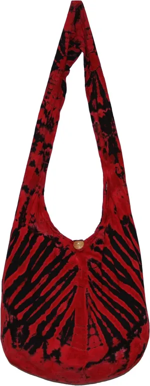 TIE DYE Bohemian Hipster Hobo Boho Hippie Crossbody Bag Purse Black Tone 39"