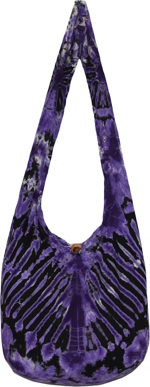 TIE DYE Bohemian Hipster Hobo Boho Hippie Crossbody Bag Purse Black Tone 39"