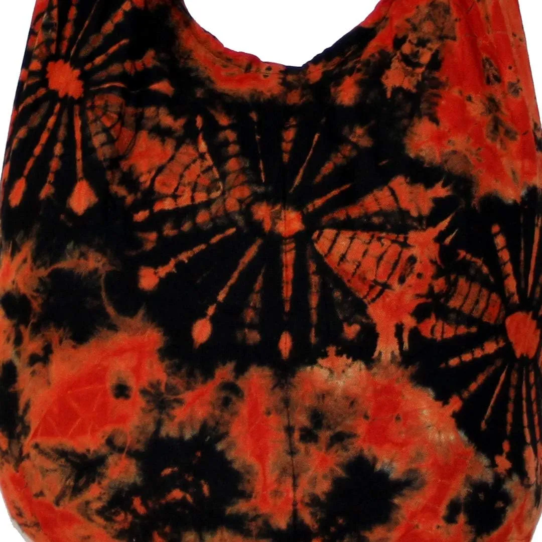 TIE DYE Bohemian Hipster Hobo Boho Hippie Crossbody Bag Purse Black Tone 39"