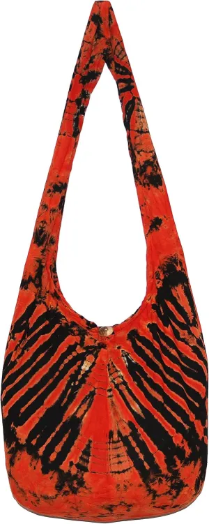 TIE DYE Bohemian Hipster Hobo Boho Hippie Crossbody Bag Purse Black Tone 39"
