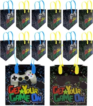 Tiny Mills Video Game Themed Party Favor Bags Treat Bags, 12 Pack