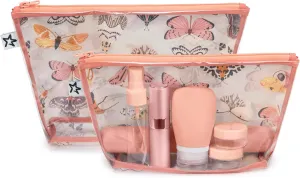 Tiny Twinkle Mess-proof Travel Bags, Airline Compliant, Zipper Closure, Clear Front Pouch, Diaper Bag Packing, Toiletry or Cosmetics Organizer