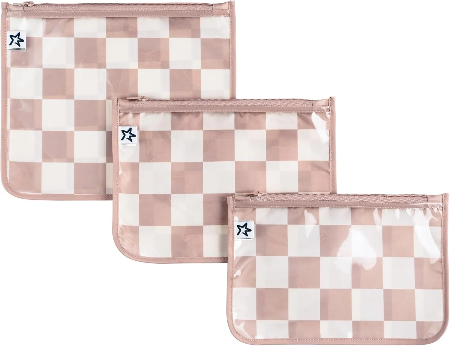 Tiny Twinkle Mess-proof Travel Bags, Airline Compliant, Zipper Closure, Clear Front Pouch, Diaper Bag Packing, Toiletry or Cosmetics Organizer