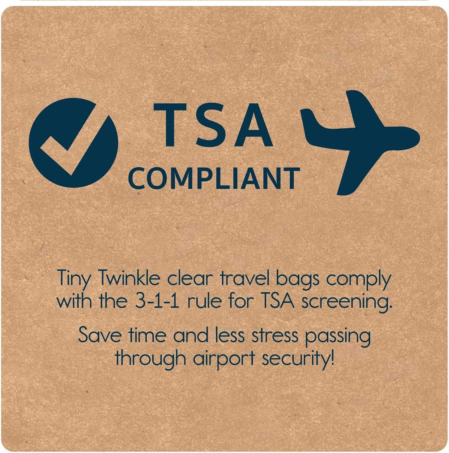 Tiny Twinkle Mess-proof Travel Bags, Airline Compliant, Zipper Closure, Clear Front Pouch, Diaper Bag Packing, Toiletry or Cosmetics Organizer