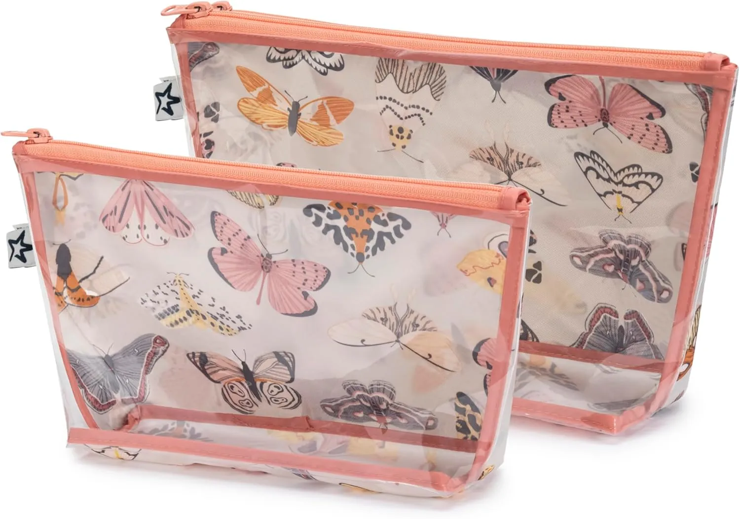 Tiny Twinkle Mess-proof Travel Bags, Airline Compliant, Zipper Closure, Clear Front Pouch, Diaper Bag Packing, Toiletry or Cosmetics Organizer