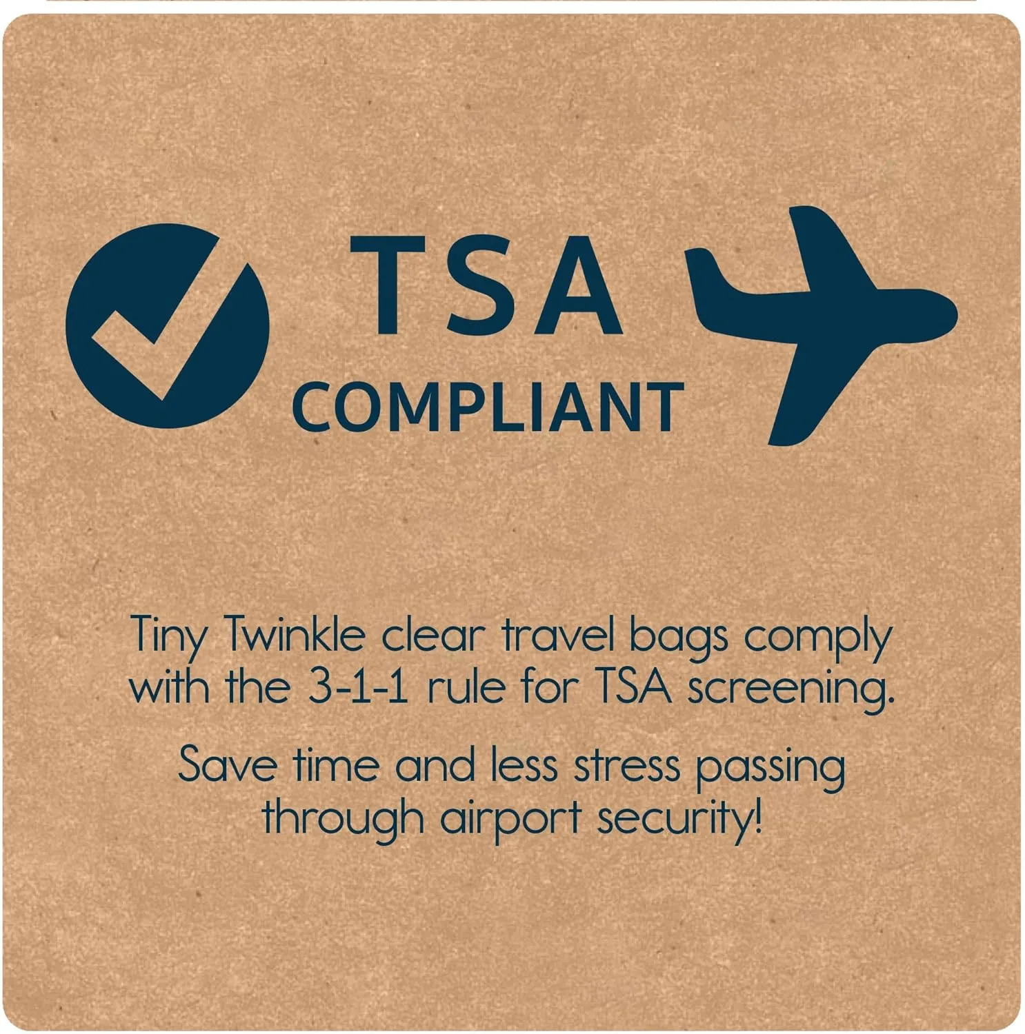 Tiny Twinkle Mess-proof Travel Bags, Airline Compliant, Zipper Closure, Clear Front Pouch, Diaper Bag Packing, Toiletry or Cosmetics Organizer