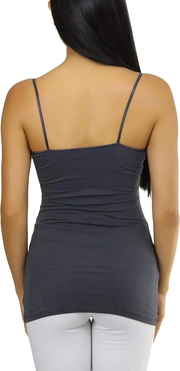 ToBeInStyle Women's Long Tank Top w/Adjustable Spaghetti Straps