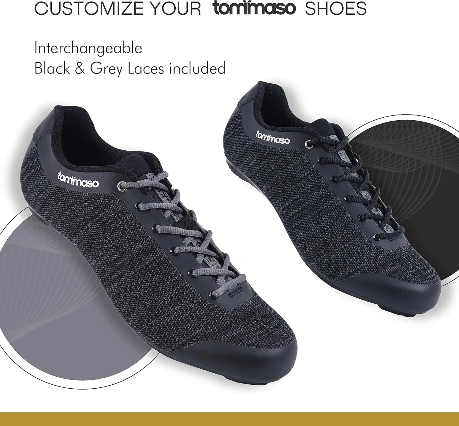 Tommaso Strada Mens SPD & Peloton Shoes—2 in 1 Cycling Shoes—Install Your Own Delta or SPD Cleats for Road Bikes, Indoor Cycles or Most Mens Bicycles—Explore Bike Accessories