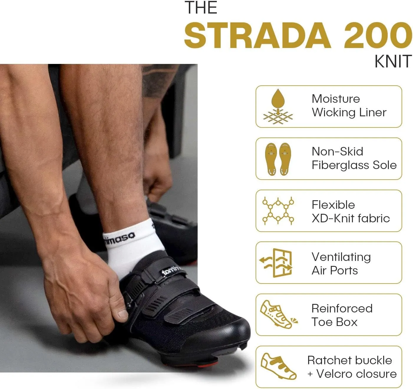 Tommaso Strada Mens SPD & Peloton Shoes—2 in 1 Cycling Shoes—Install Your Own Delta or SPD Cleats for Road Bikes, Indoor Cycles or Most Mens Bicycles—Explore Bike Accessories