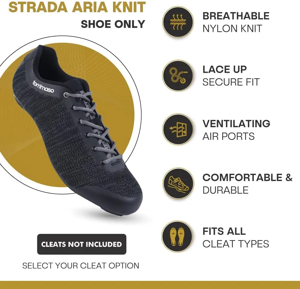 Tommaso Strada Mens SPD & Peloton Shoes—2 in 1 Cycling Shoes—Install Your Own Delta or SPD Cleats for Road Bikes, Indoor Cycles or Most Mens Bicycles—Explore Bike Accessories
