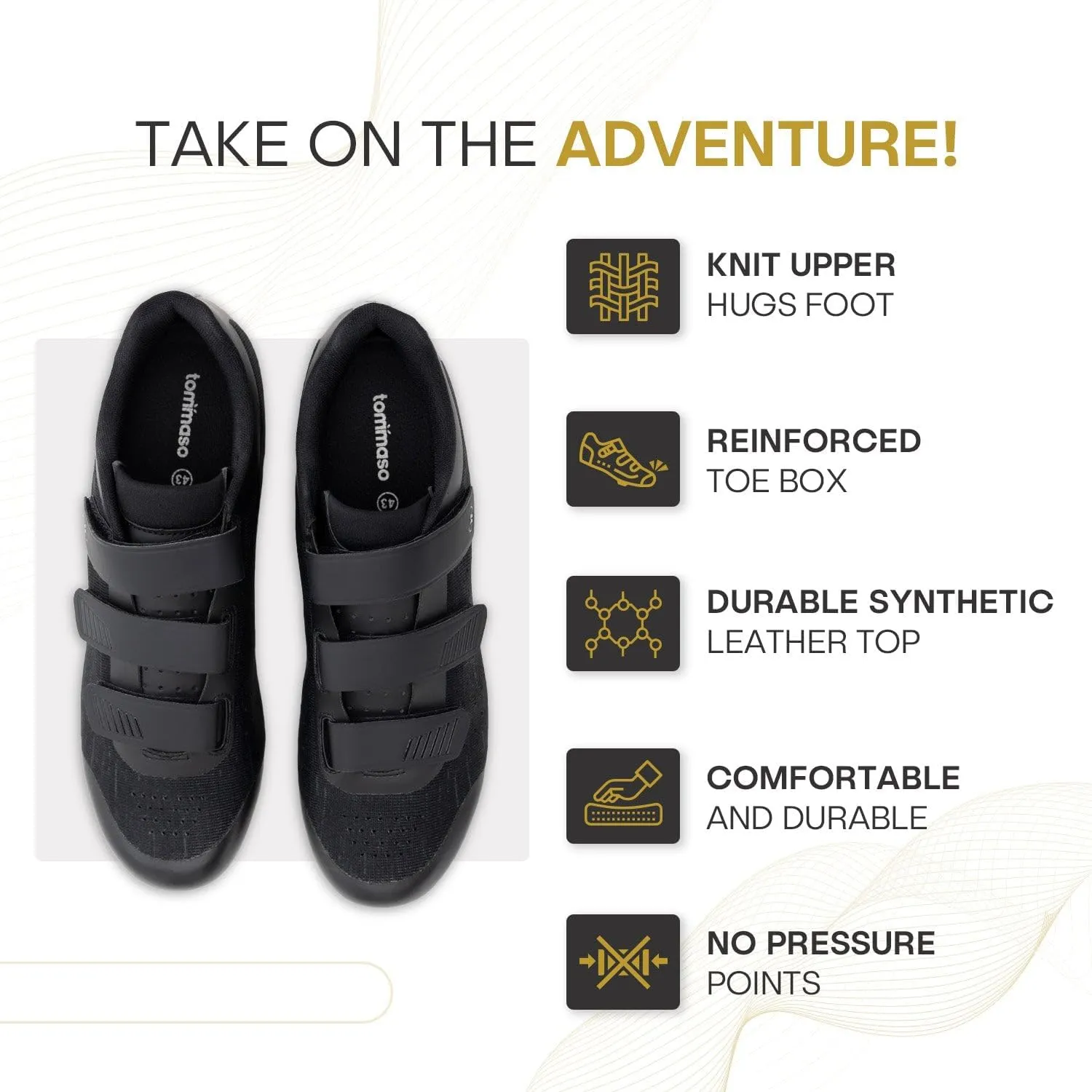 Tommaso Strada Mens SPD & Peloton Shoes—2 in 1 Cycling Shoes—Install Your Own Delta or SPD Cleats for Road Bikes, Indoor Cycles or Most Mens Bicycles—Explore Bike Accessories