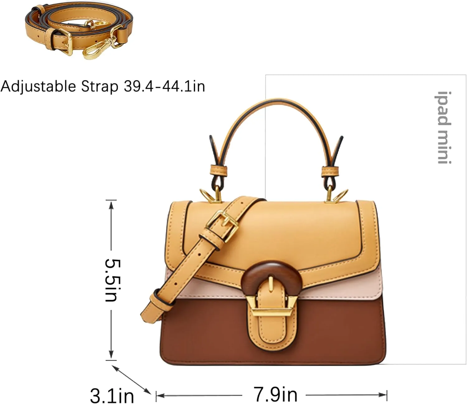 Top-Handle Bags for Women - Fashion Designer Mini Purse with Leather Strap Cute Tiny Clutch Crossbody Bag