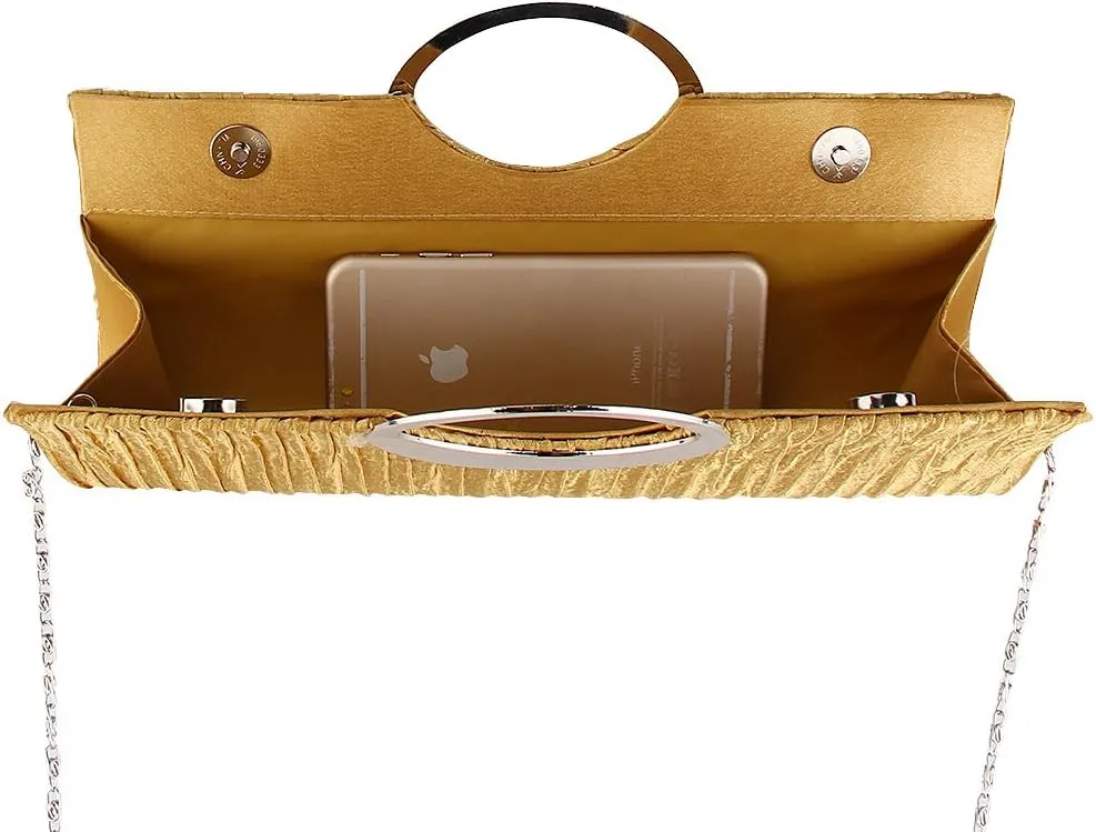 TOPCHANCES Women Satin Evening Bags Bridal Clutch Purse Handbag for Wedding Party Formal Dressy
