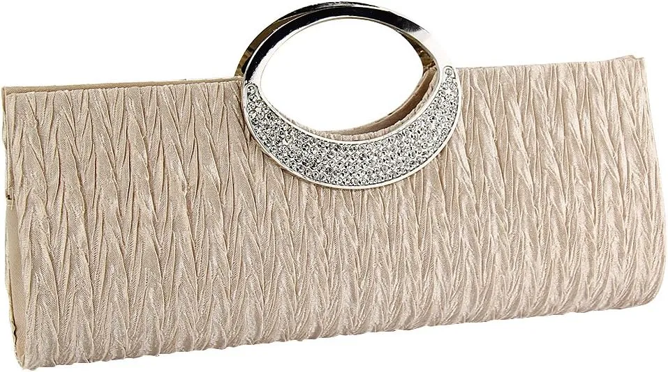 TOPCHANCES Women Satin Evening Bags Bridal Clutch Purse Handbag for Wedding Party Formal Dressy
