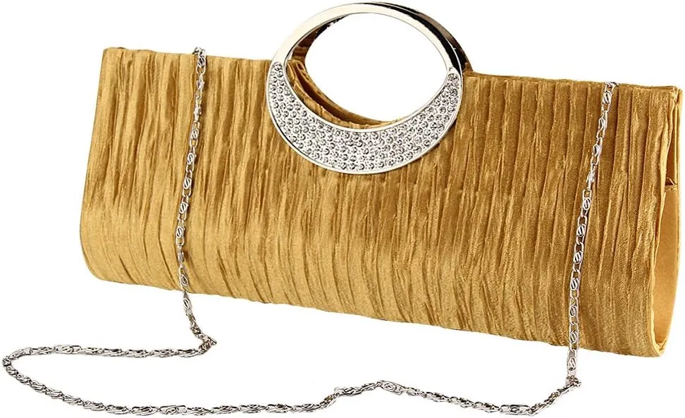 TOPCHANCES Women Satin Evening Bags Bridal Clutch Purse Handbag for Wedding Party Formal Dressy