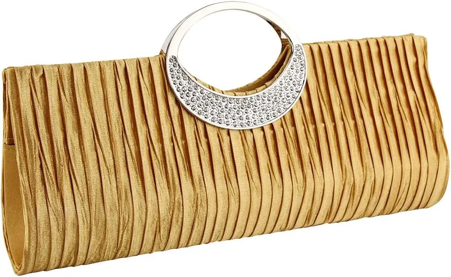 TOPCHANCES Women Satin Evening Bags Bridal Clutch Purse Handbag for Wedding Party Formal Dressy
