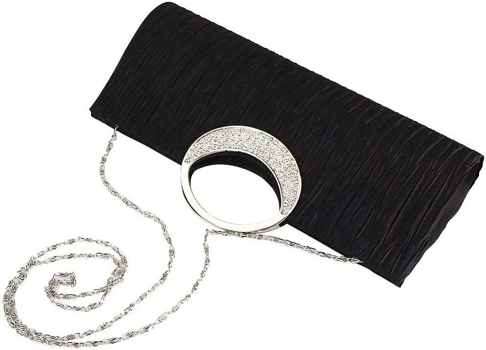 TOPCHANCES Women Satin Evening Bags Bridal Clutch Purse Handbag for Wedding Party Formal Dressy