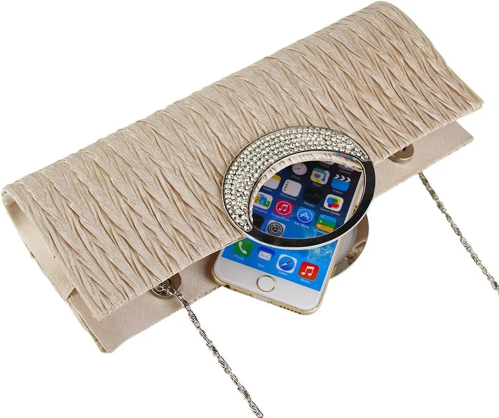 TOPCHANCES Women Satin Evening Bags Bridal Clutch Purse Handbag for Wedding Party Formal Dressy