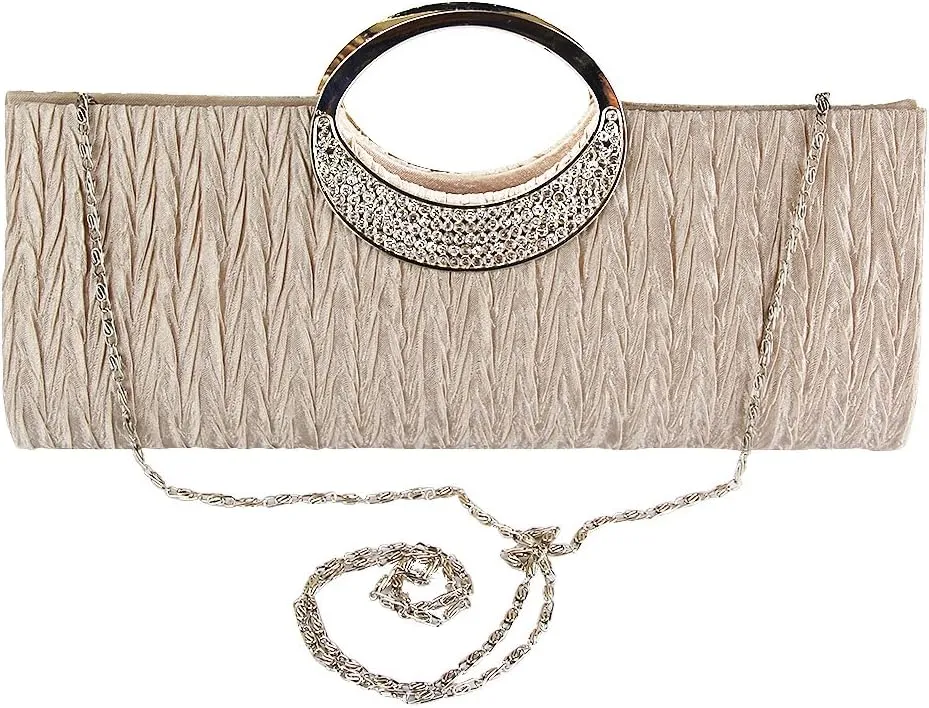 TOPCHANCES Women Satin Evening Bags Bridal Clutch Purse Handbag for Wedding Party Formal Dressy