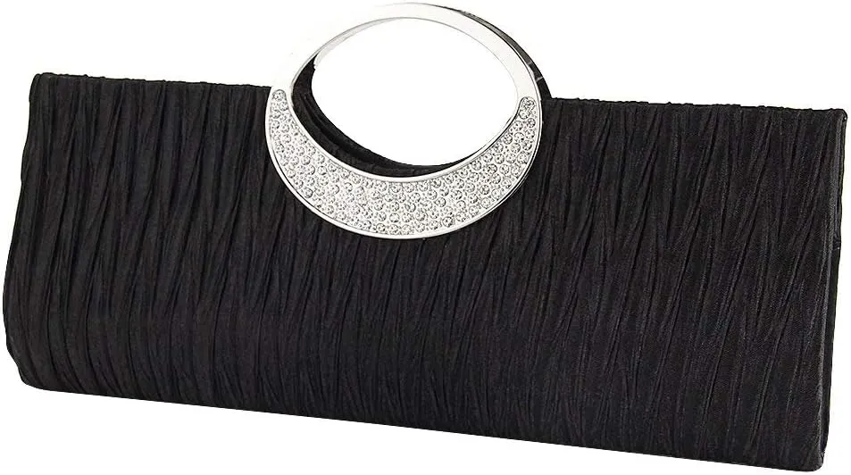 TOPCHANCES Women Satin Evening Bags Bridal Clutch Purse Handbag for Wedding Party Formal Dressy