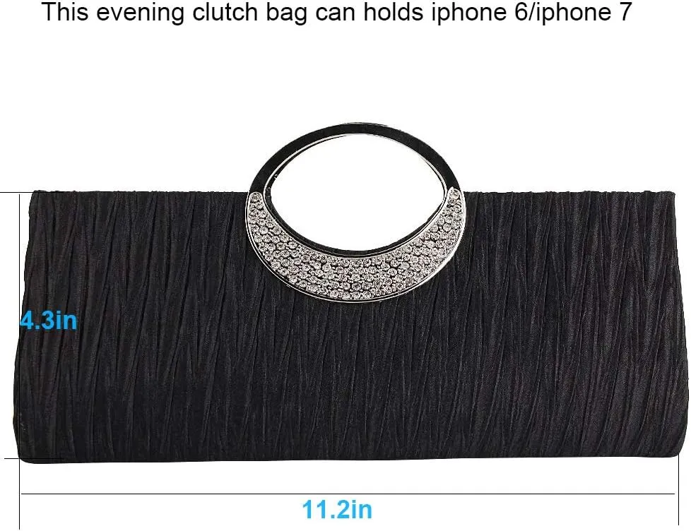 TOPCHANCES Women Satin Evening Bags Bridal Clutch Purse Handbag for Wedding Party Formal Dressy