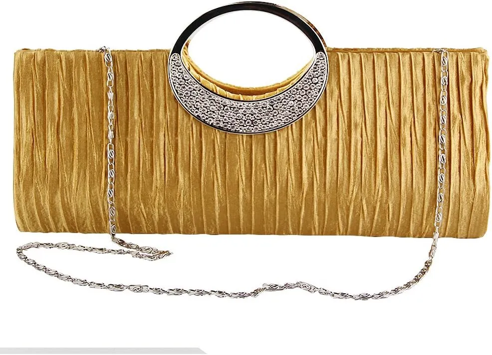 TOPCHANCES Women Satin Evening Bags Bridal Clutch Purse Handbag for Wedding Party Formal Dressy