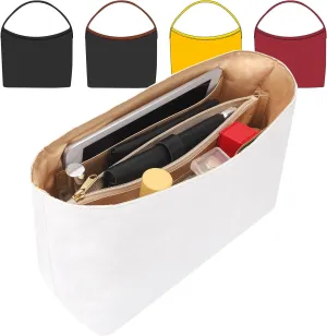 Tote Bag Organizer Insert Compatible with Geya Hobo Handbag, Dupont Paper Inner Purse Organizer Insert, Makeup Liner Bag Shaper (White)