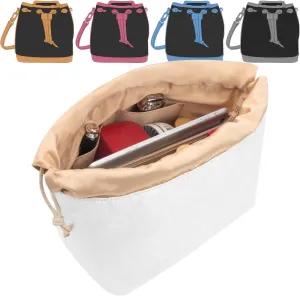 Tote Bag Organizer Insert Compatible with LV Noé BB Handbag, Dupont Paper Inner Purse Organizer Insert Makeup Liner Bag Shaper (White, S)