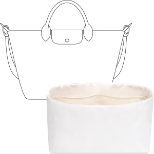Tote Bag Organizer Insert for Le Pliage Energy S Handbag, Custom Fit Inside Premium Craie Small Lightweight WaterResistant Purse Insert with Cup Holder Accessories
