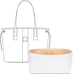 Tote Bag Organizer Insert for MCM Liz Medium Visetos Shopper Tote Bag, Custom Fit Inside Premium Vanile Lightweight WaterResistant Purse Insert with Cup Holder Accessories
