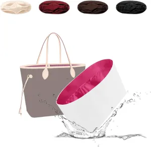 Tote Bag Organizer Insert, Lightweight Insert Compatible with LV Neverfull MM, Waterproof Dupontpaper Surface and Silky Satin Lining(Magnolia, MM)
