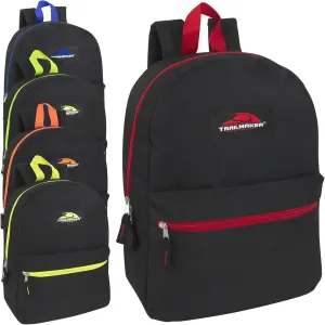 Trail maker 24 Pack Classic Backpacks in Bulk Wholesale Back Packs for Boys and Girls