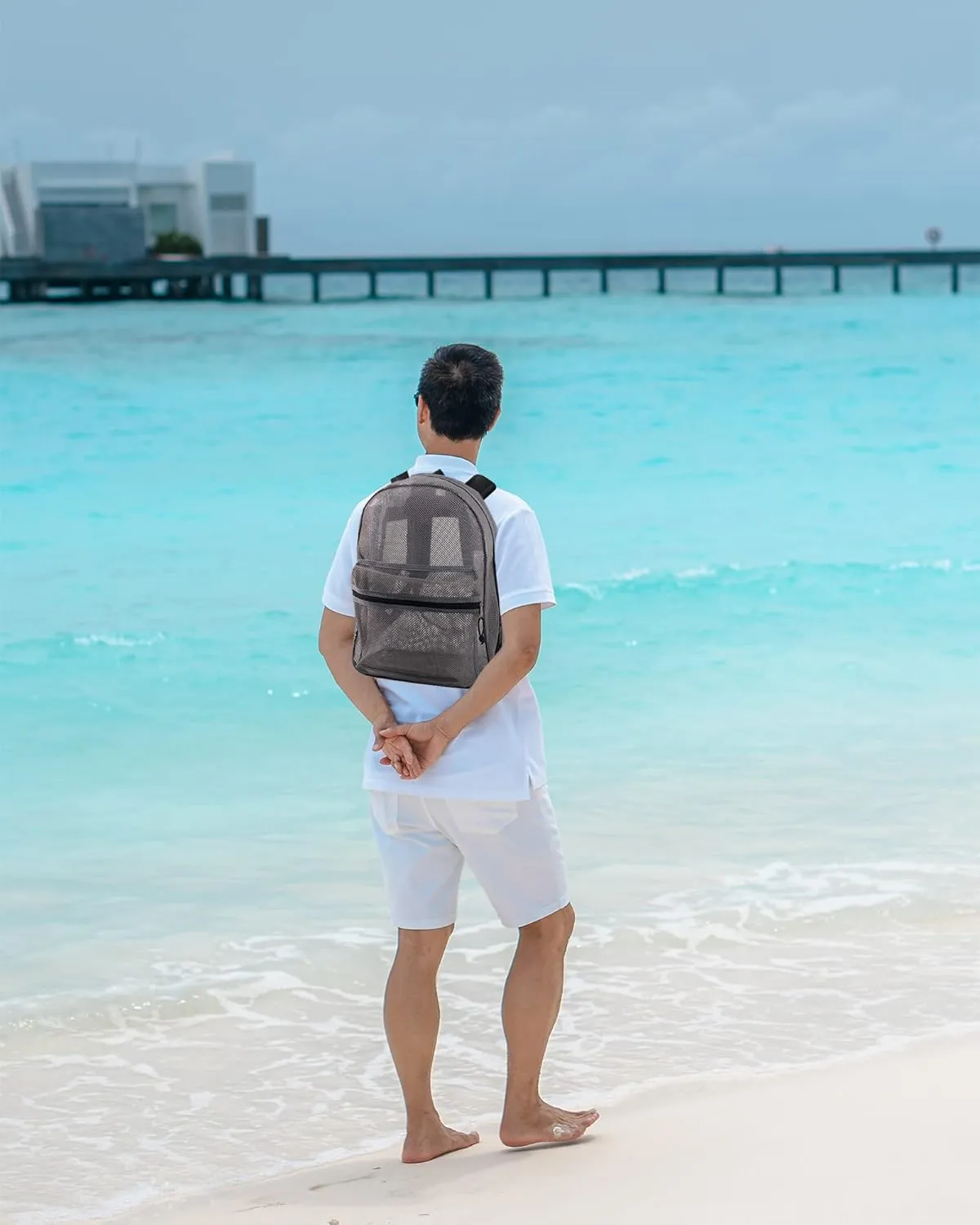 Transparent Mesh Backpacks for School Kids, Beach, Travel - Mesh See Through Backpack with Padded Straps Large
