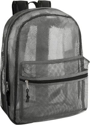 Transparent Mesh Backpacks for School Kids, Beach, Travel - Mesh See Through Backpack with Padded Straps Large