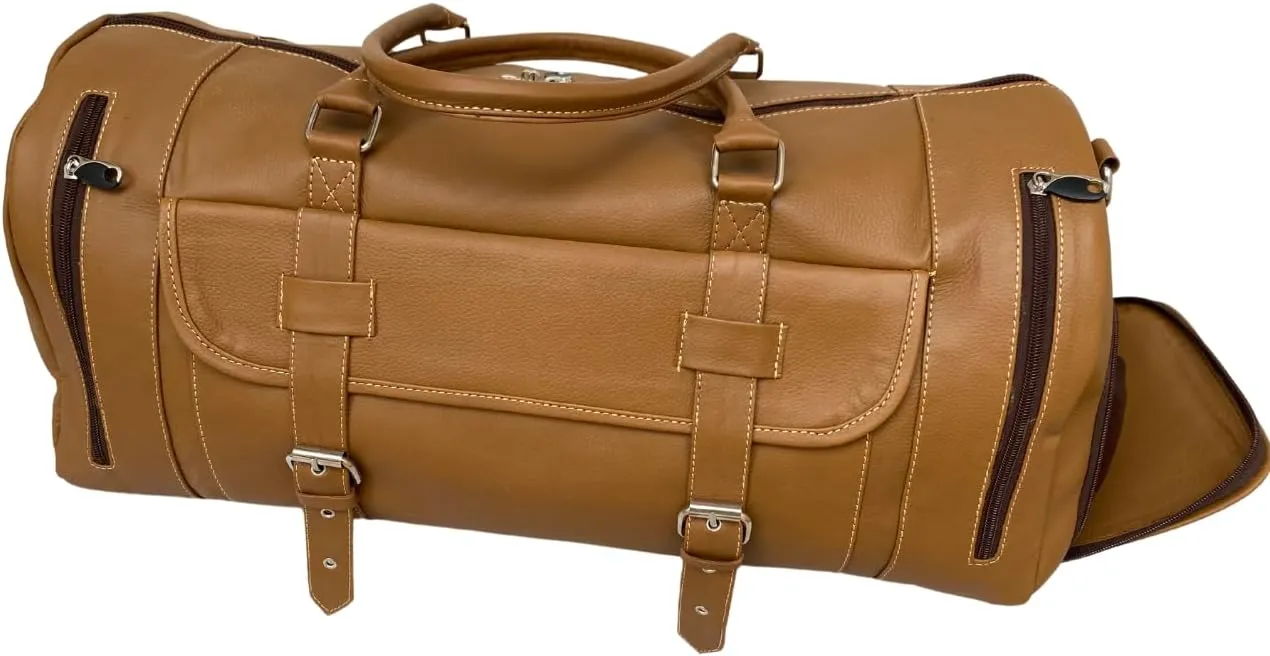 Travel Leather Duffel Bag – Stylish Overnight & Gym Bag, Durable, Spacious, Multi-Compartment Design for Men & Women – Perfect for Weekend & Sports Trips"