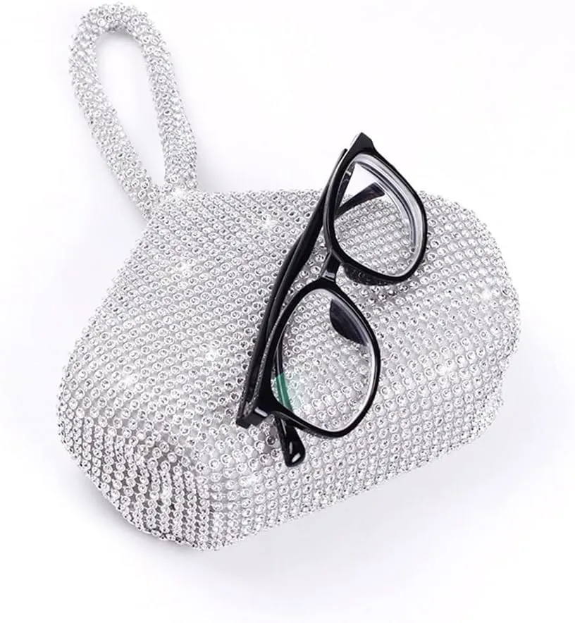 Triangle Bling Sequins Zipper Pouch Luxury Sequins Trihedral Designer Clutch Evening Handbag Mini Tote Coin Purse wallets (Rhinestones, Silver)