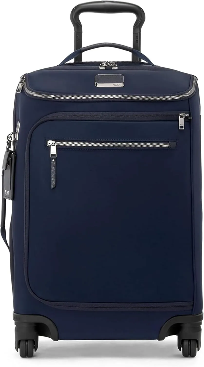 TUMI - Voyageur Leger International Carry-On - Travel Luggage for Men & Women - Roller Suitcase with USB-C Charging Port- Indigo & Silver