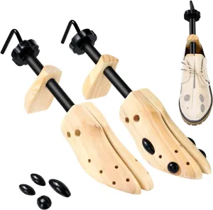 Two way Wooden Shoes Stretcher,Shoe Trees Adjustable Length & Width for Men and Women.(Man's Size 9 -13 Woman's Size 10-13.5)
