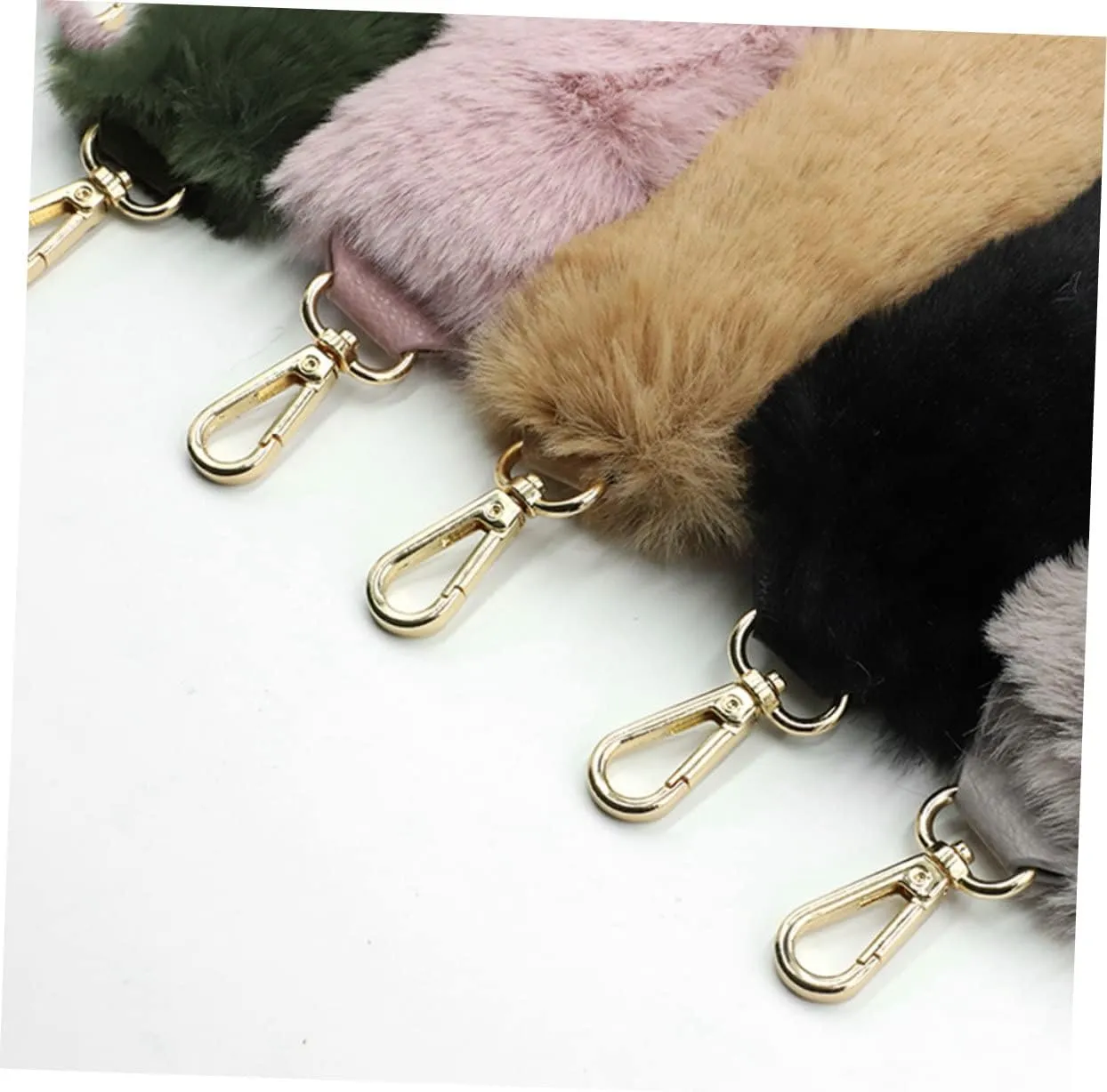 ULDIGI DIY Handbag Handle Replacement Cm Plush Buckle Handle for Women Tote Bag Warm and Stylish Accessory Random