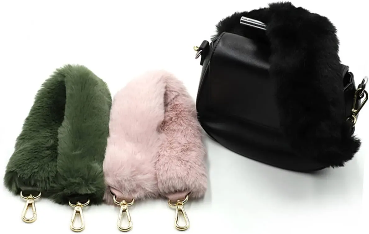 ULDIGI DIY Handbag Handle Replacement Cm Plush Buckle Handle for Women Tote Bag Warm and Stylish Accessory Random