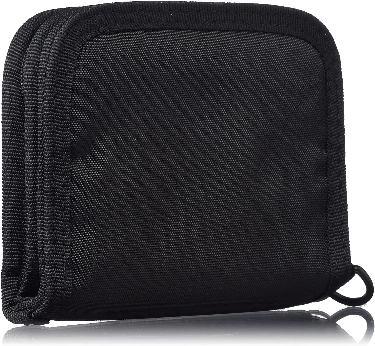 Umbro for Men, Kids Zippered Bi-Fold Minimalist Slim Nylon Wallet (Black)