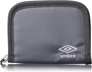 Umbro for Men, Kids Zippered Bi-Fold Minimalist Slim Nylon Wallet (Gray)