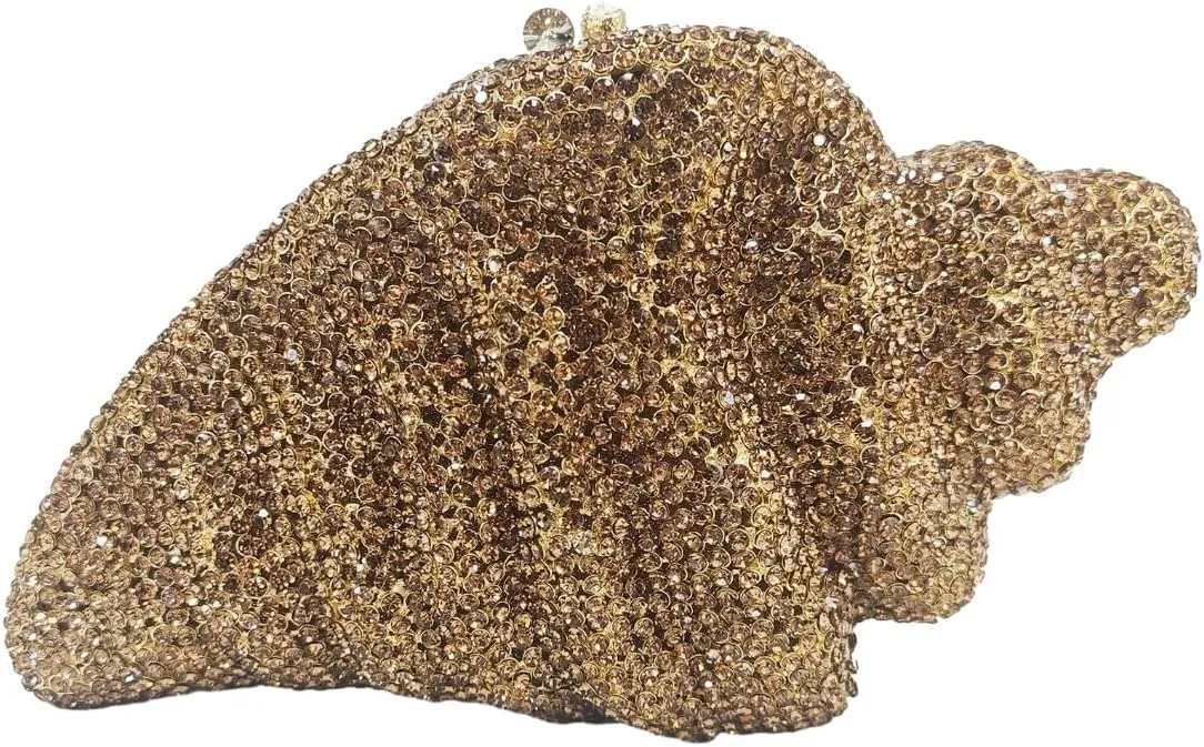 UMREN Conch Luxury Crystal Clutch for Women Sparkly Rhinestones Evening Bag Diamond Handbag Wedding Party Clutch Purse